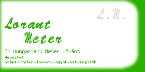 lorant meter business card