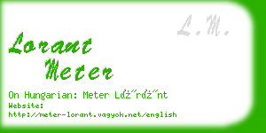 lorant meter business card